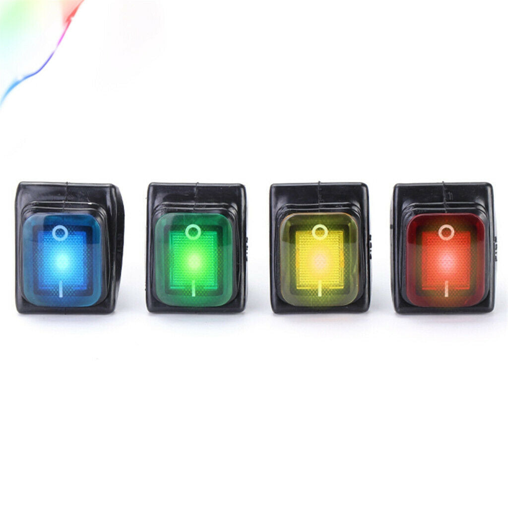 12V 4 Pins Car Boat Fog Light Rocker Toggle Switch Dashboard Parts Yellow