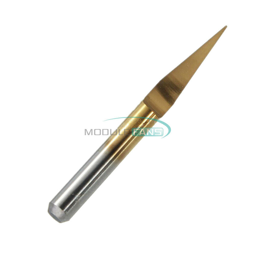 5PCS 3.175mm Carbide PCB Engraving Bits CNC Router Tool V-Shap 0.1mm 10 Degrees