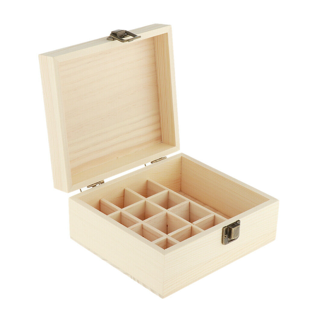 12 Grids Handmade Natural Essential Oil Display Storage Box Carrying Case