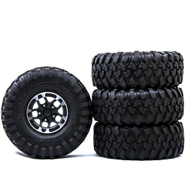 4PCS 118MM 1.9 Rubber Tires Tyres Wheel for 1/10 RC Cler Car Axial SCX10 900H1I8