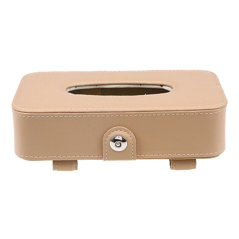 Universal Fit Leather Car Tissue Box Cover Napkin Paper Holder Towel Dispenser