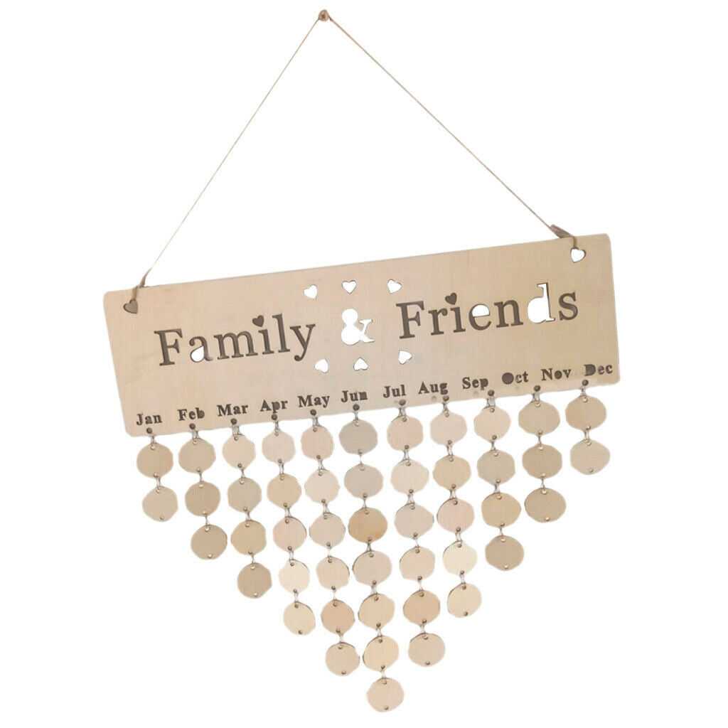 Family Birthday Board DIY Birthday Reminder Calendar with 50pcs Round Discs