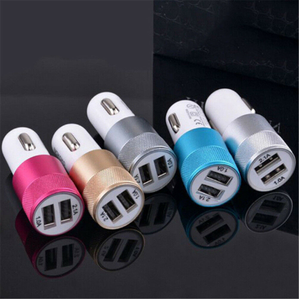 DC 3.1A Portable Mini 2-Port USB Universal Fast Car Charger For Phones laptop Tt