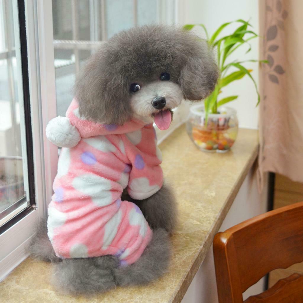 Super Warm Pet Dog Hoodie Puppy Sweater Sweatshirt Winter Clothes Pink - S