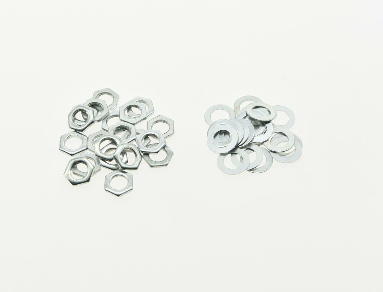 20x Zinc Metric Size M8 Guitar Nuts and Washers for Large Metric Pots