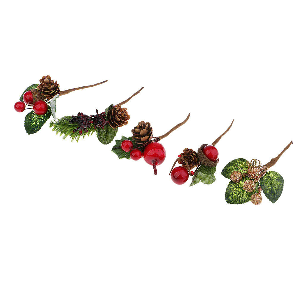 5pcs Artificial Flowers Pine Cone Flower Branch For Party Embellishments