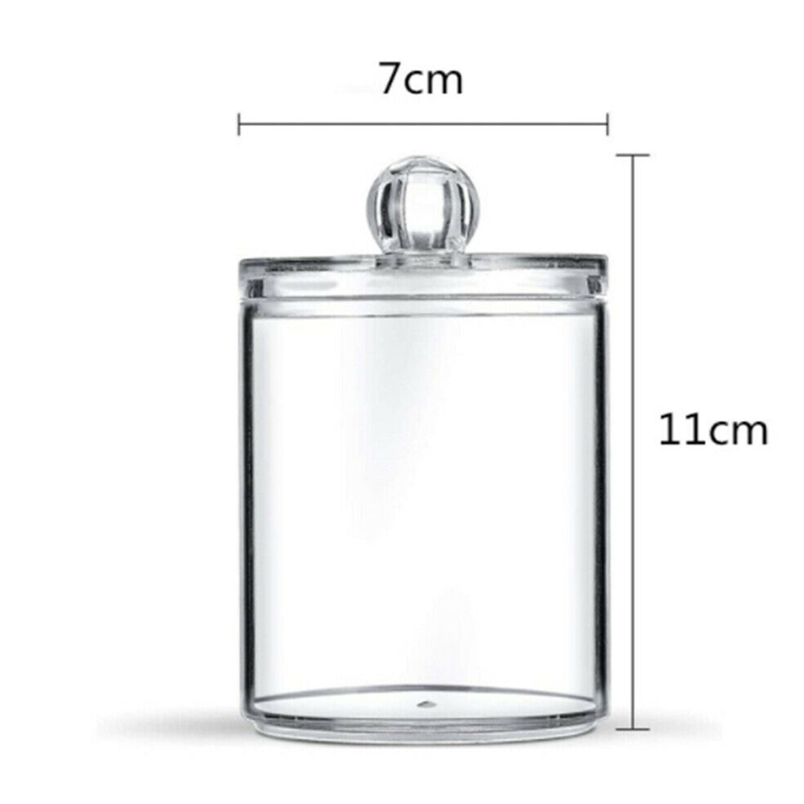 1Pc Cotton Bud Case Acrylic Swab Holder Storage Box Transparent Round Container