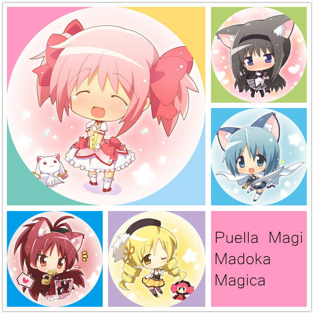Puella Magi Madoka Magica Badges 5 Pieces Pins Schoolbag 2.3"