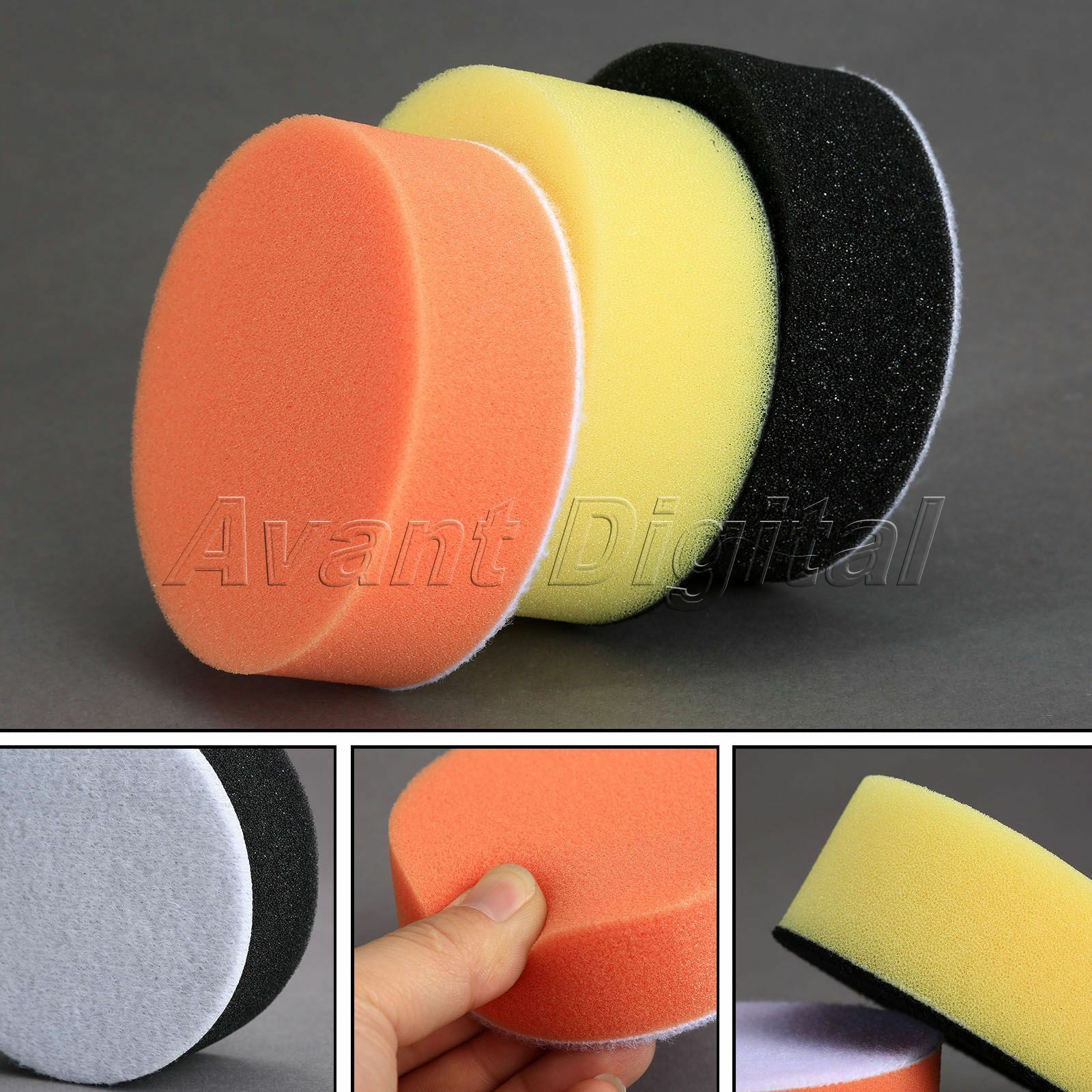 3Pcs 3" Inch 80mm Sponge Foam Polishing Buffing Pads Kit for Car Polisher Tool