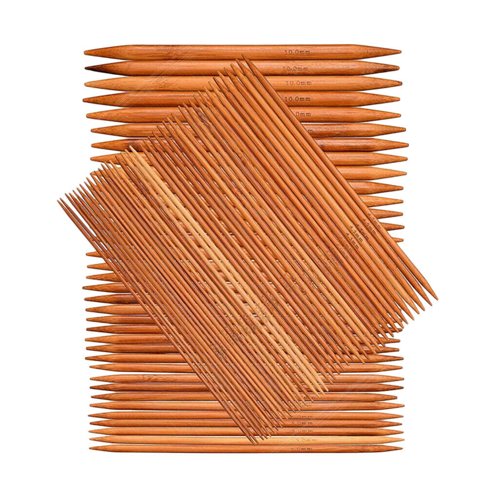 75pcs/kit 20cm Carbonized Bamboo Smooth Knitting Needles Double Pointed