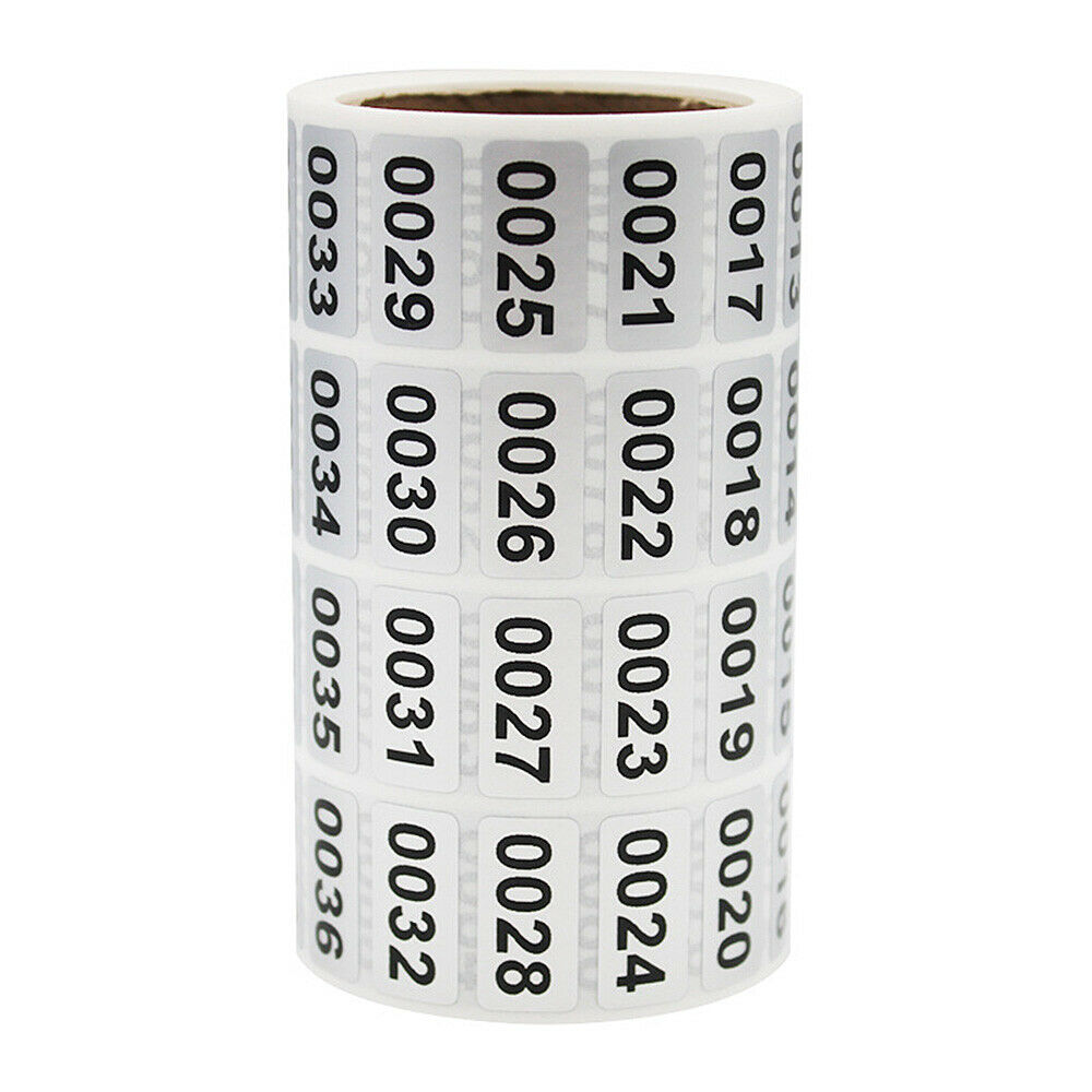 Consecutive Number Label Stickers Adhesive Waterproof Inventory Storage Mark Tag