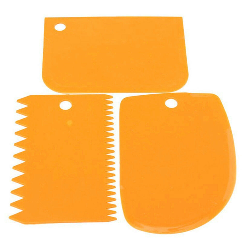3PCS Plastic Dough Icing Fondant Scraper Cake Decorating Baking Pastry Tools