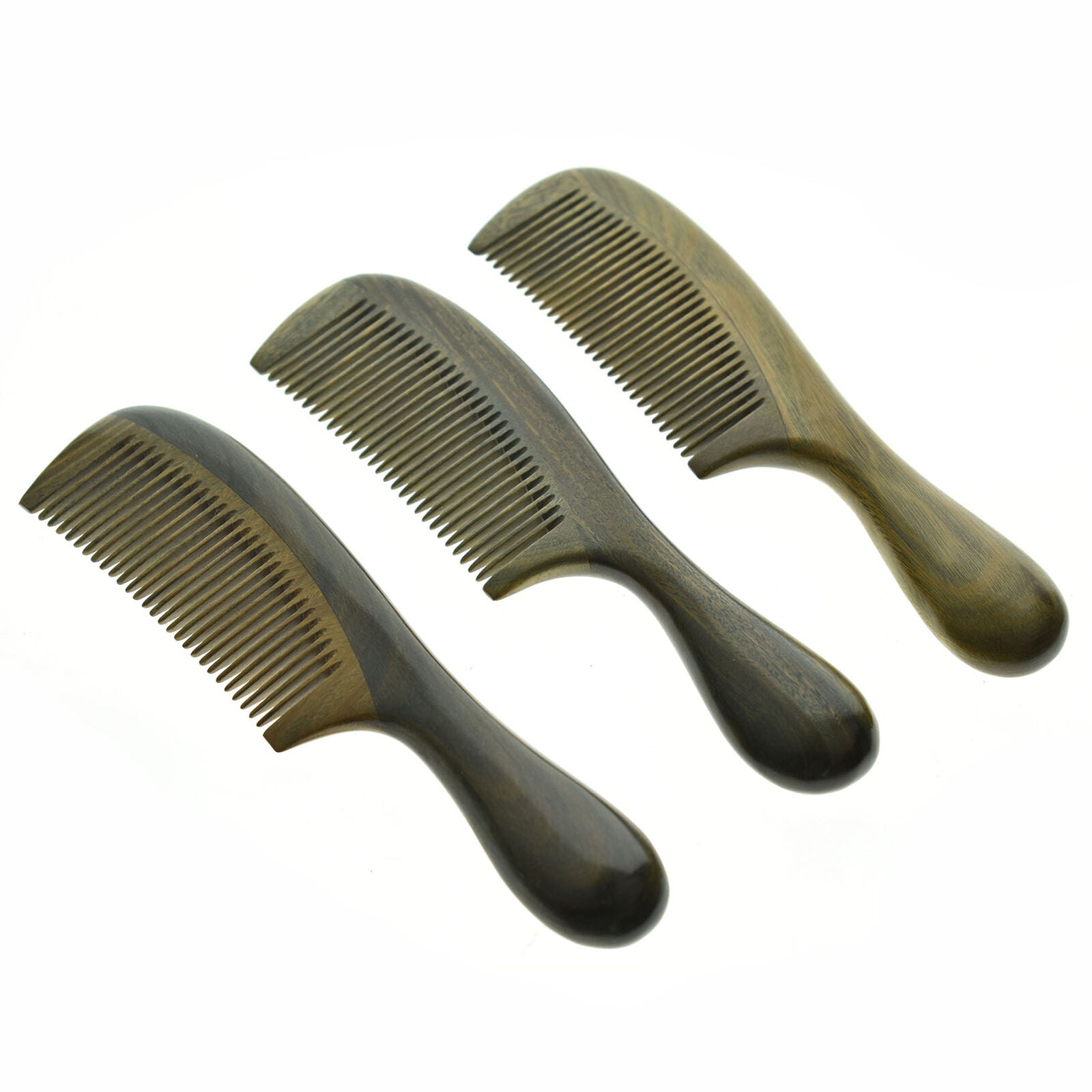 Green Sandalwood Peach Wood Anti Static Pocket Hair Beard Handmade Comb