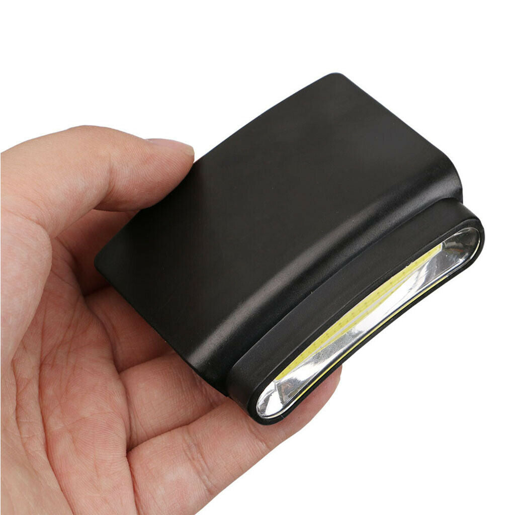 Outdoor Clip On COB LED Visor   Light Battery Powered Hands Free Headlamp
