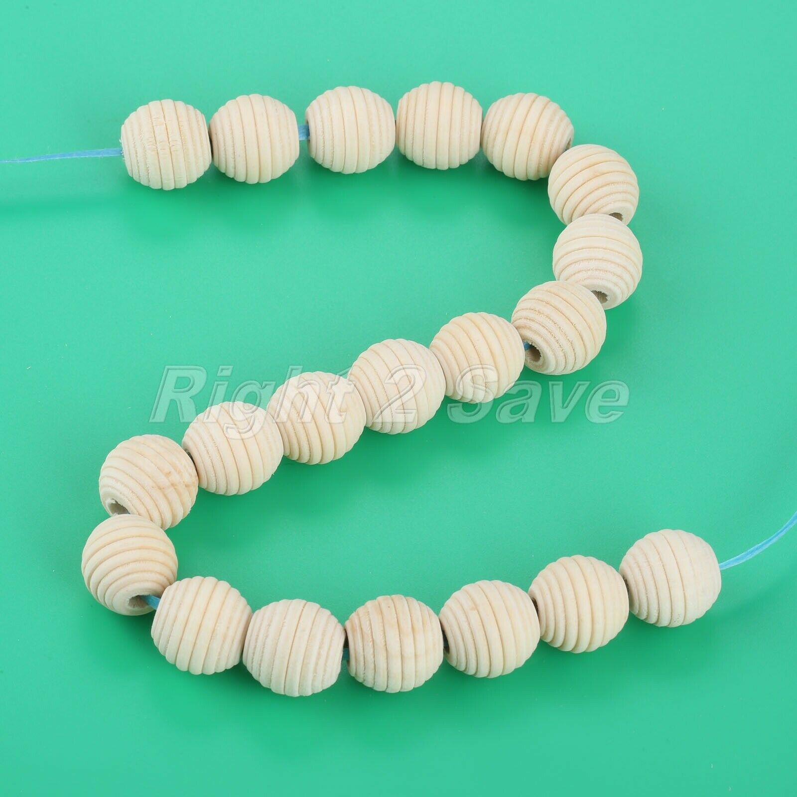 20pcs Round Natural Beehive Wood Beads 20mm No Varnish DIY Baby Teether Teething