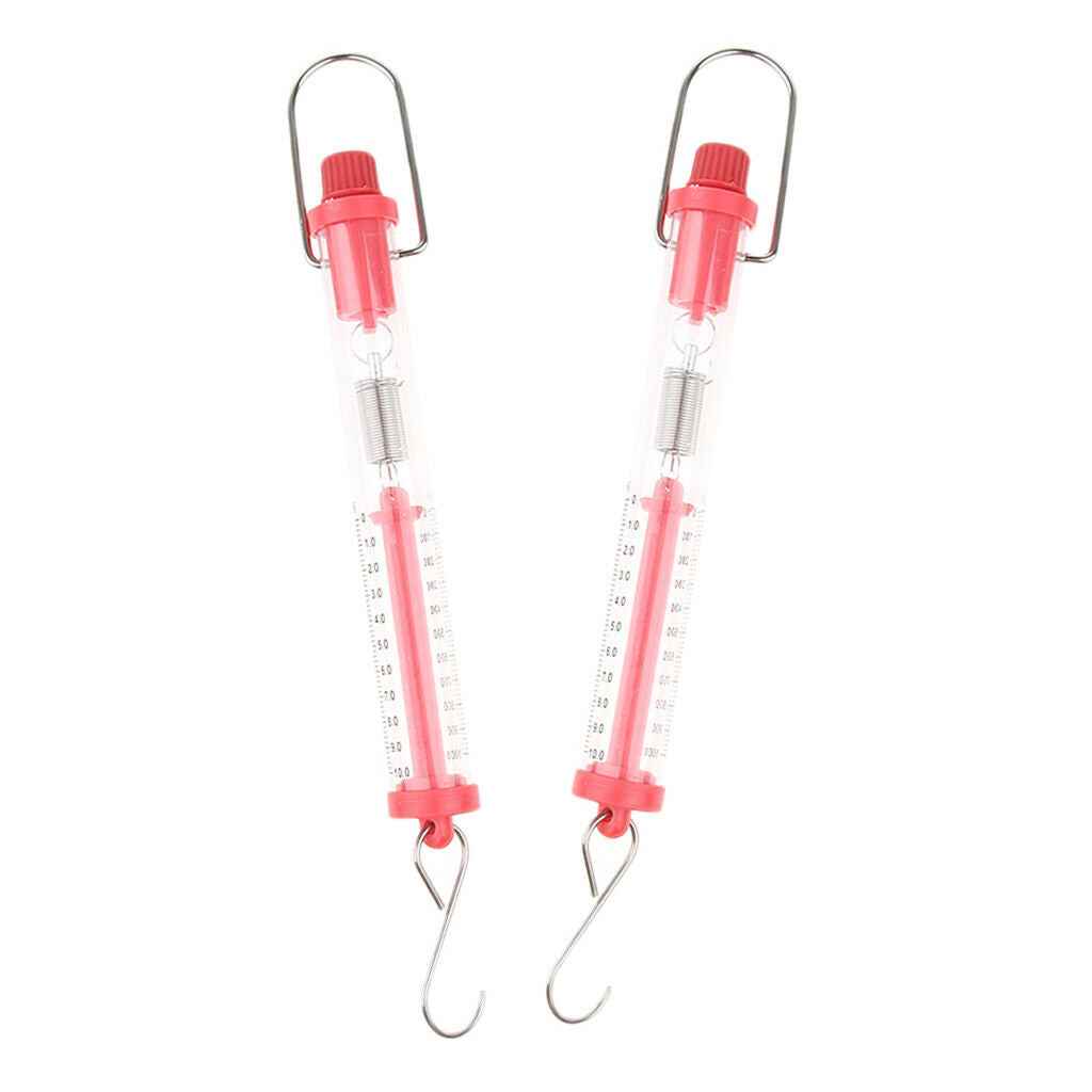 Set of 2 10N Newtonmeter Spring Balance Force Meter Dynamometer Spring Force