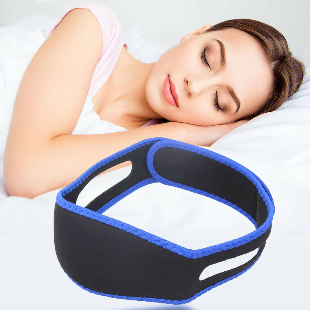 Stop Snoring Chin Strap Anti Apnea Belt Jaw Solution Sleeping Belt Headband @