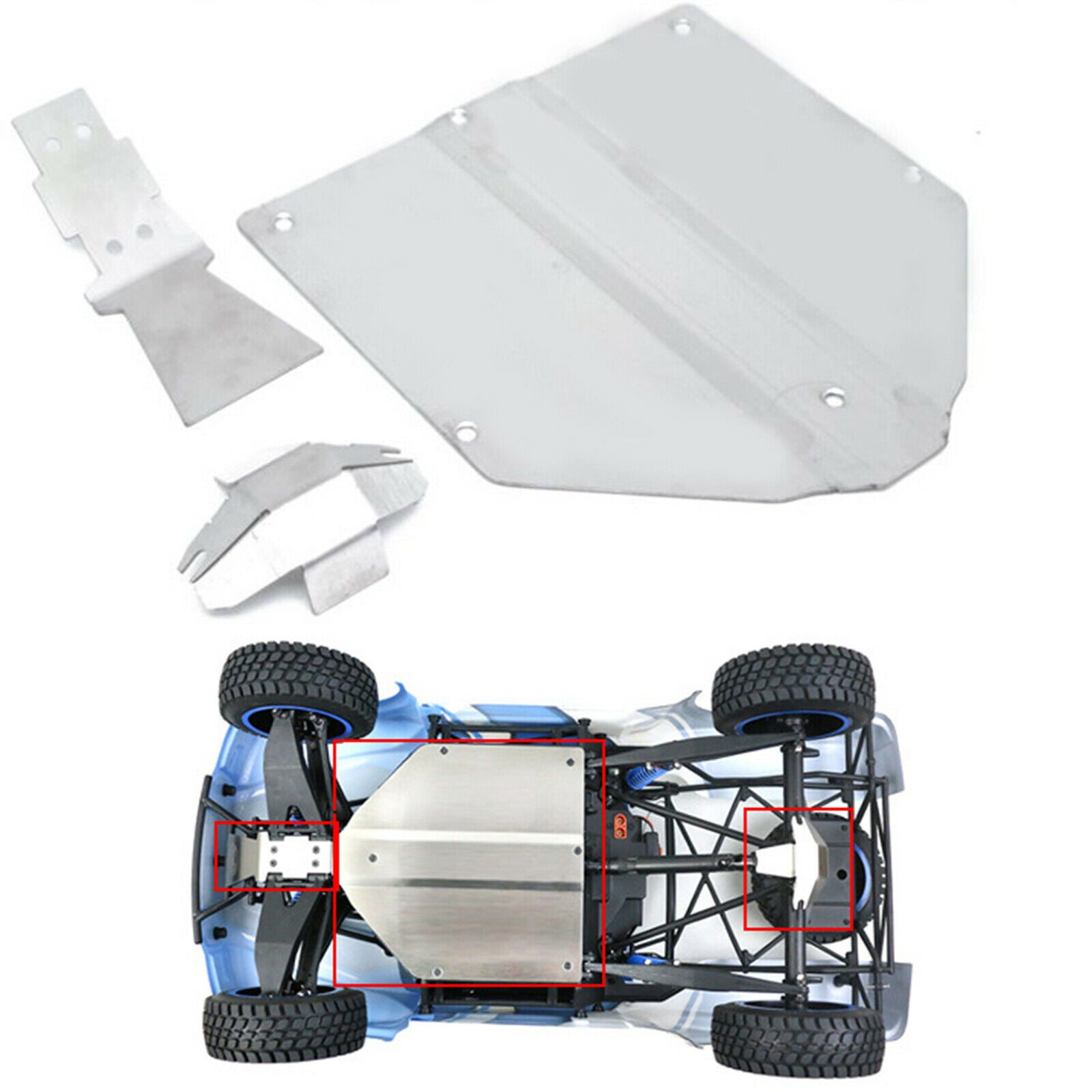 1:10 Steel Chassis Armor Guard Plate for LOSI BAJA REY V2 Car DIY Accs Parts