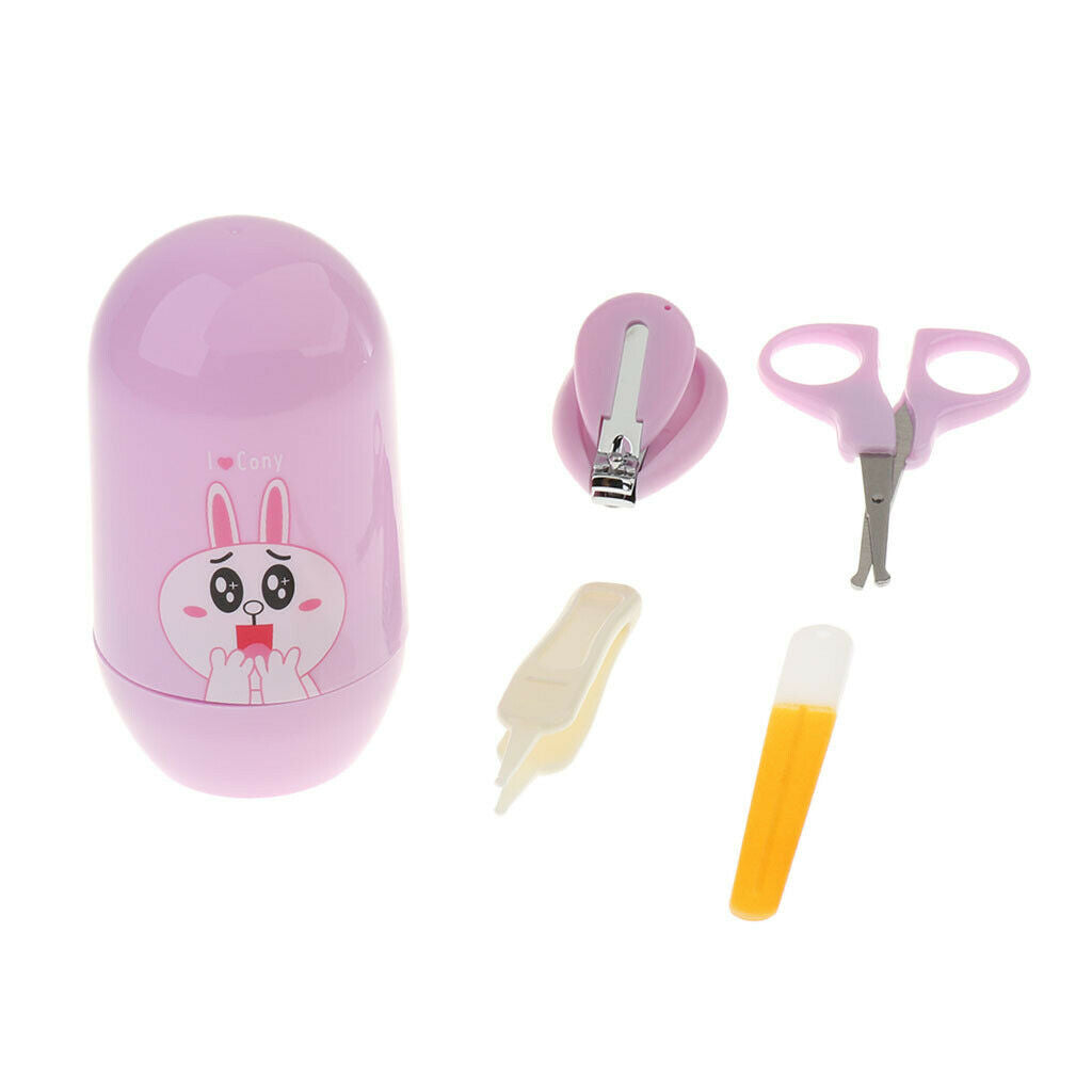 4 Pcs / Set Baby Nail Clippers Scissors Cutters Finger Manicure Purple