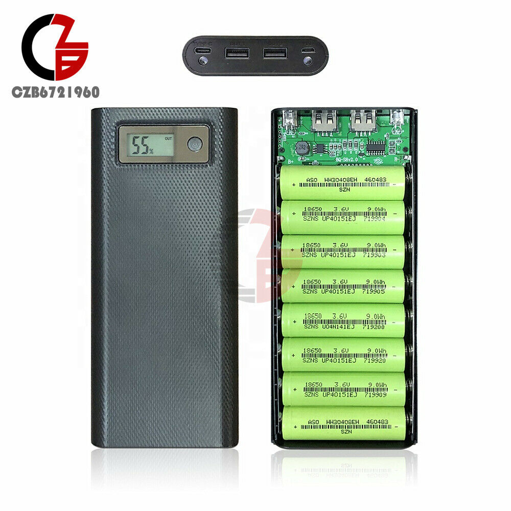 DIY Storage Box Backup 12000 mAh Battery Case Box For 18650 Battery Mobile Phone