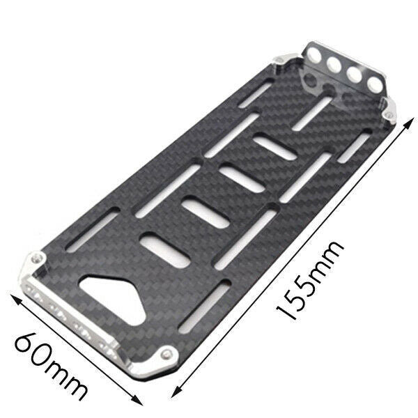 Black Carbon Fiber Battery Mounting Plate with Cable Ties, for 1/10 RC AXIAL ST7