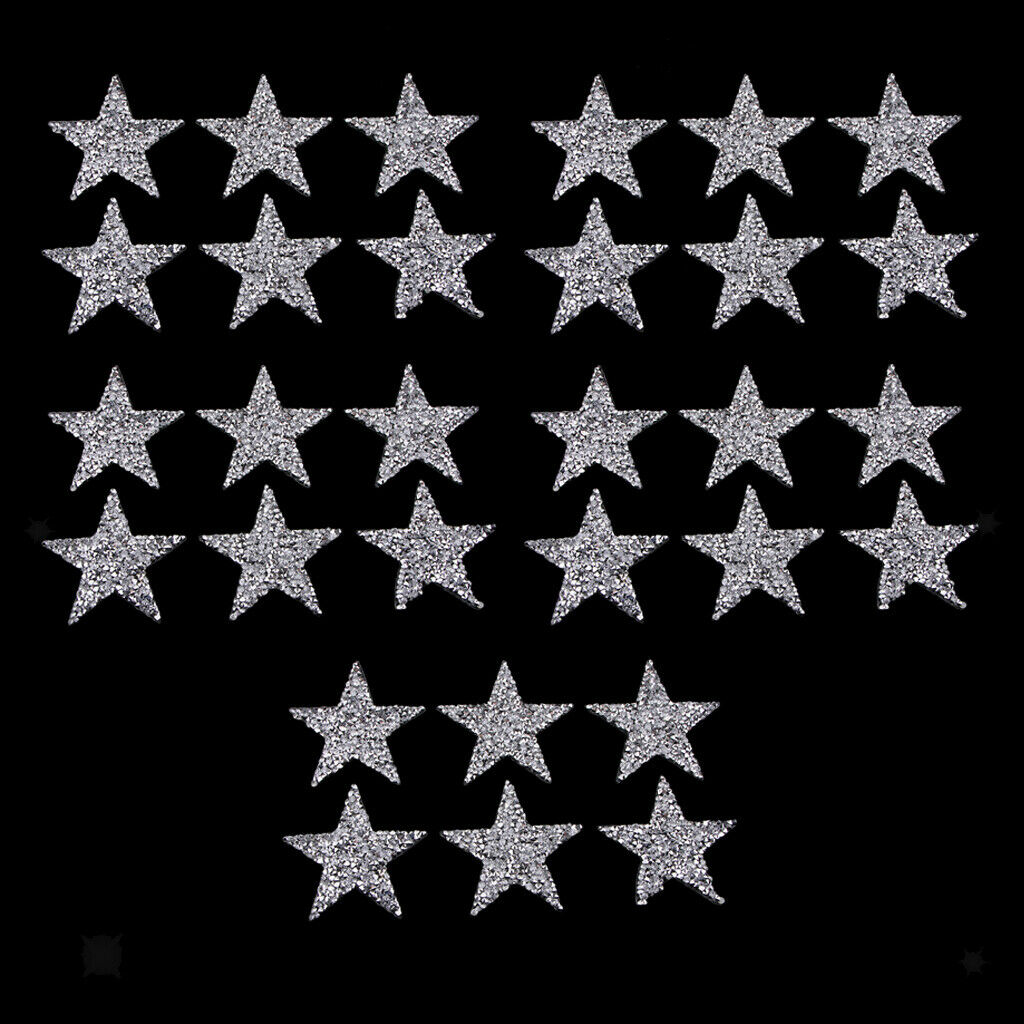 Pack of 30 Star Design Patches Applique for Sweater Decor Embellishment