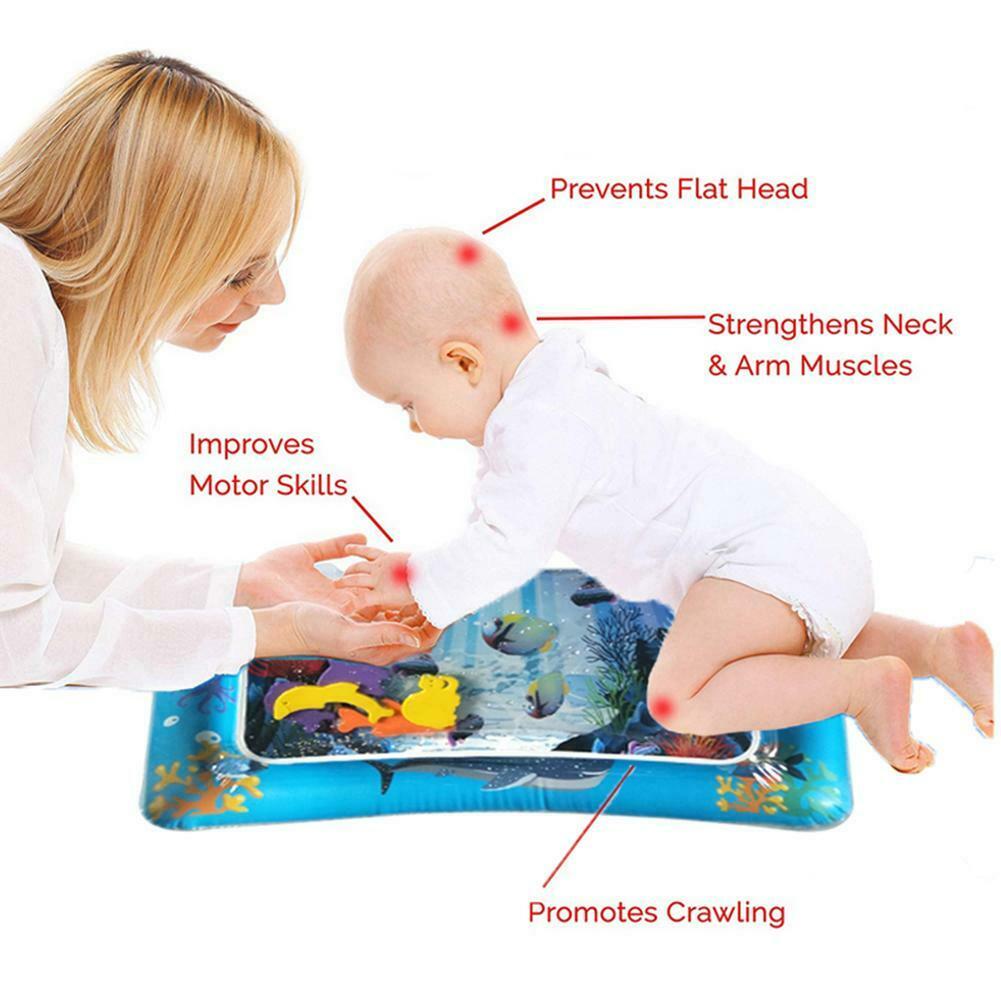 Baby Kids Inflatable Water Play Mat Patted Pad Cushion Tummy Time Playmats @