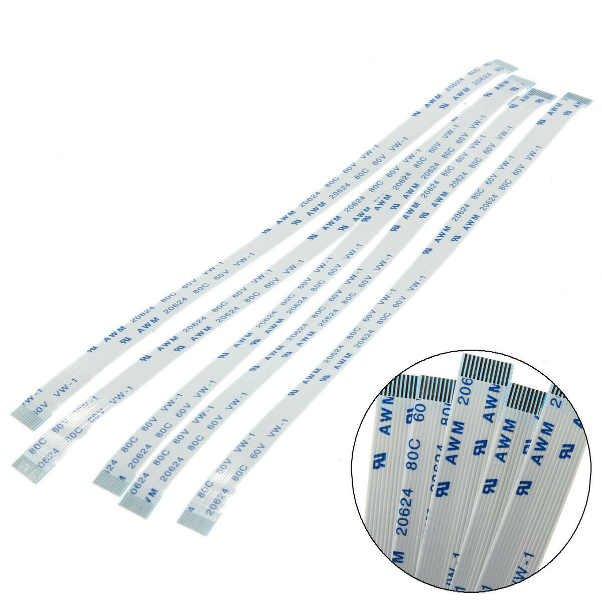 5Pcs 0.5mm Pitch 12 Pin AWM 20624 80C 60V VW-1 Flexible Flat Cable FFC 150mm