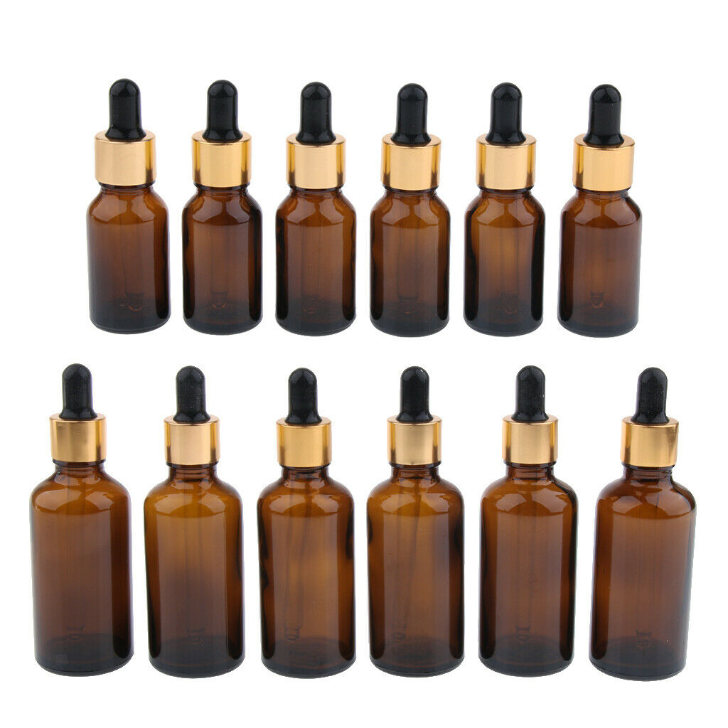 12 Pieces 15ml/50ml Refillable Dropper Bottles Essential Oils Cosmetics Perfume