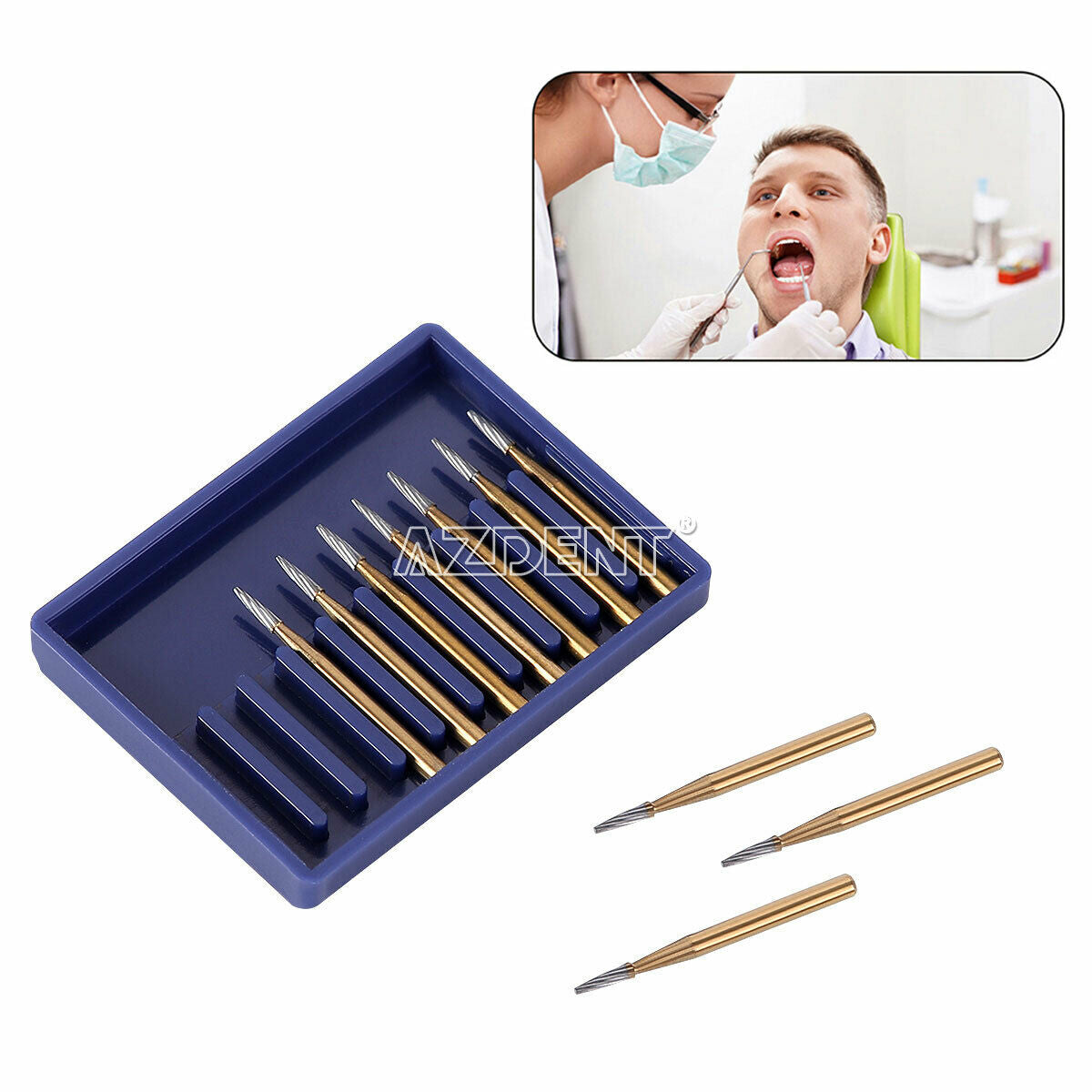 3X Dental Tungsten Steel Carbide Burs FG 7902 Titanium Coated for High Speed