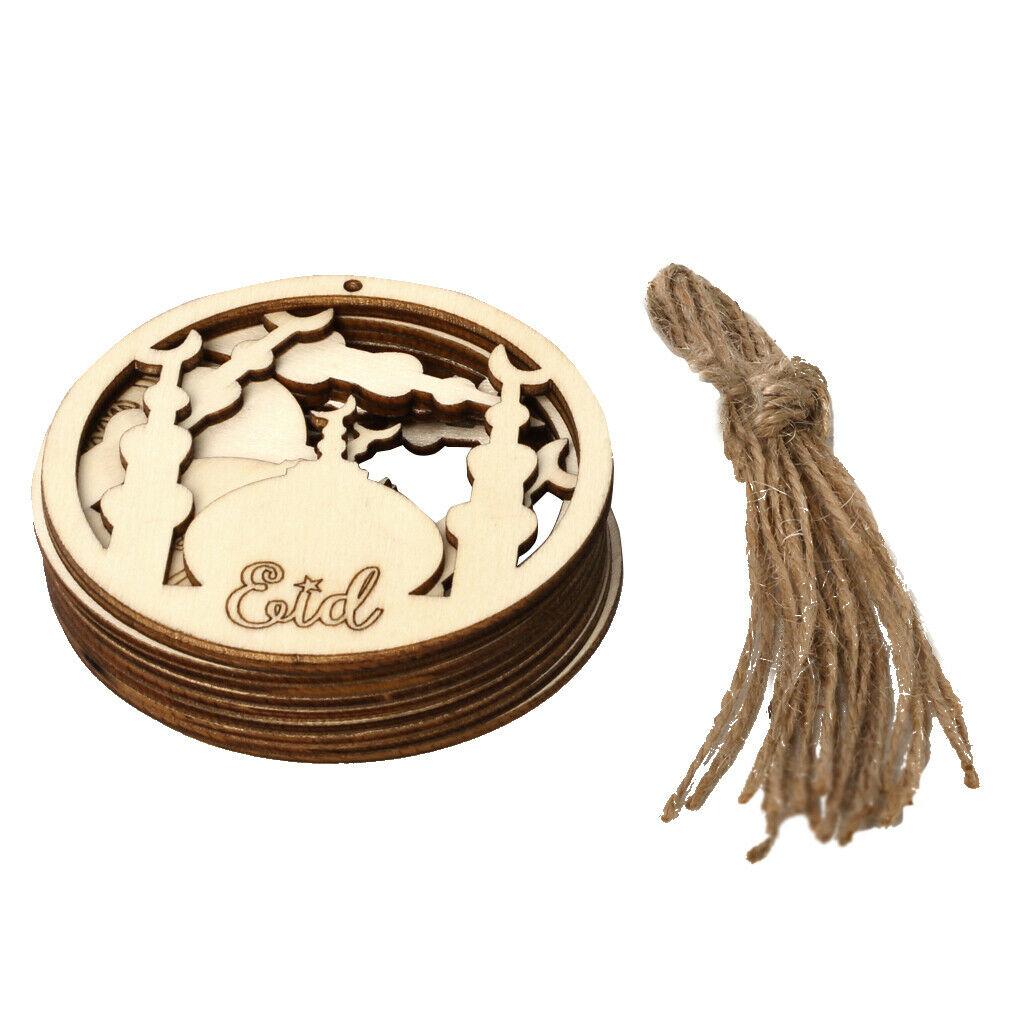 10Pieces Wood DIY Pendant Wood Hanging Decor Party Wedding Supply