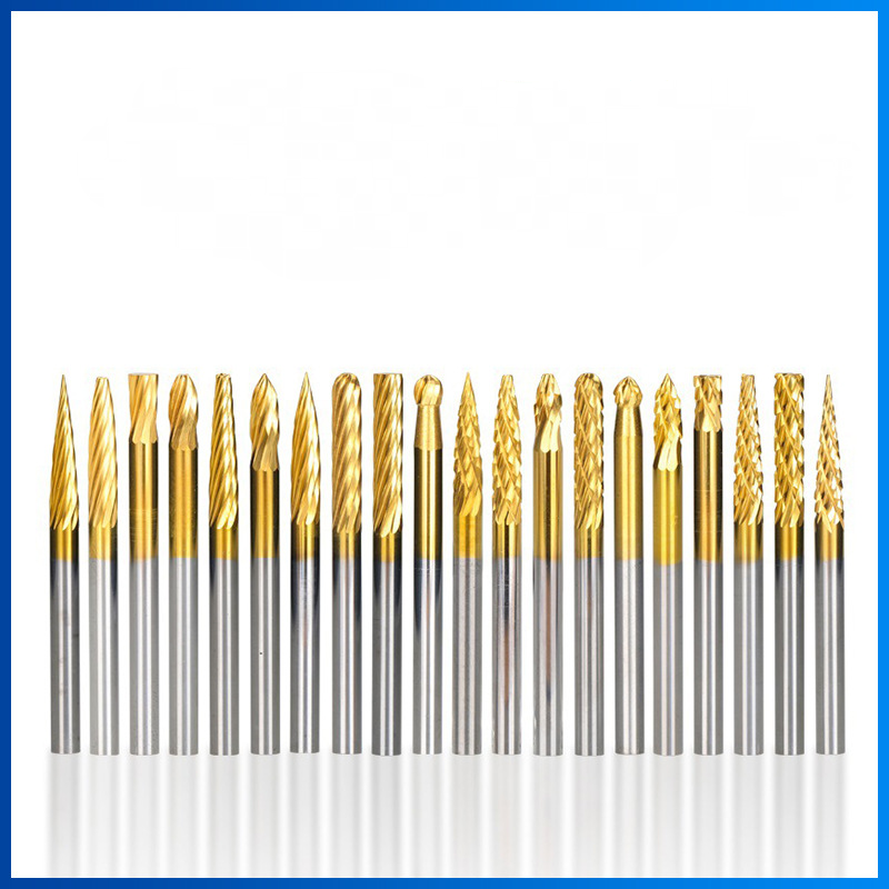 Carbide Rotary File 20 Single and Double Grains TitaniumPlated 3*3 Rotary Cutter