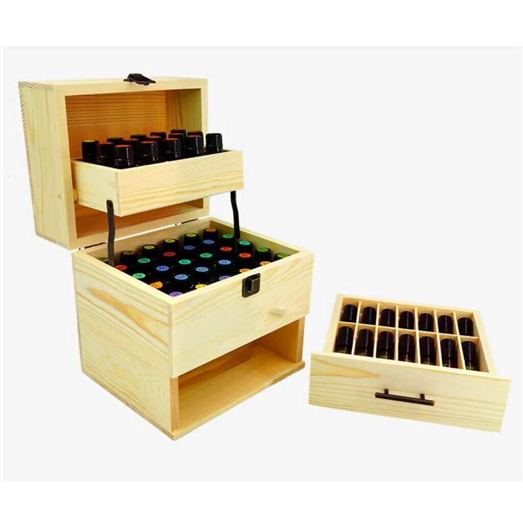 3 Tier Essential Oil Storage Holder Box for 59 Bottles - Holds 10 ml 15ml