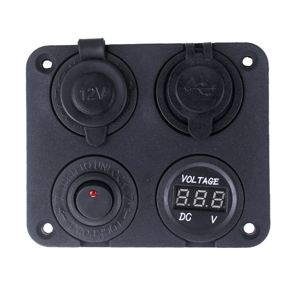 LED 24V 2.1A Car Cigarette Lighter Socket Dual USB Charger Adapter Voltmeter