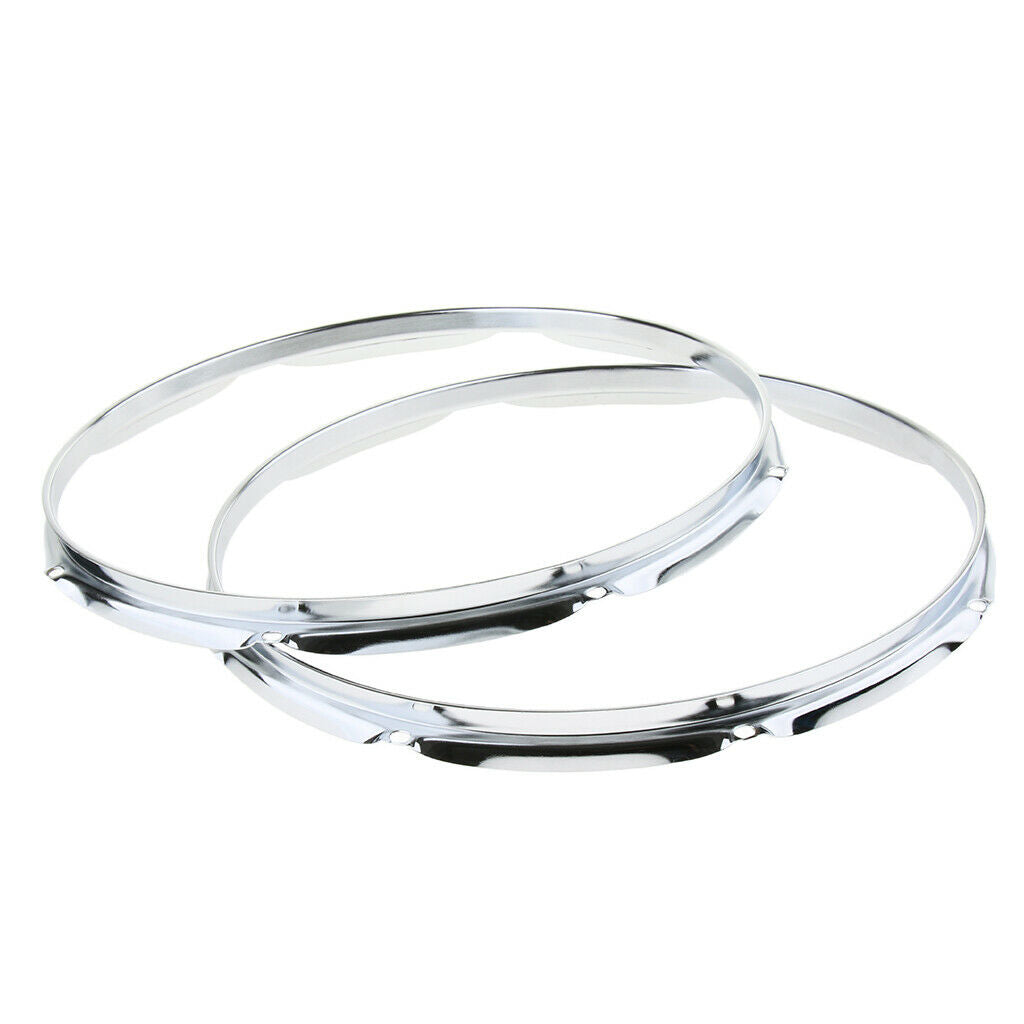 Heavy Duty 14 Inch 8 Lug Tom Drum Hoop Rim Batter Hoop 1.5Mm (Pack of 2)