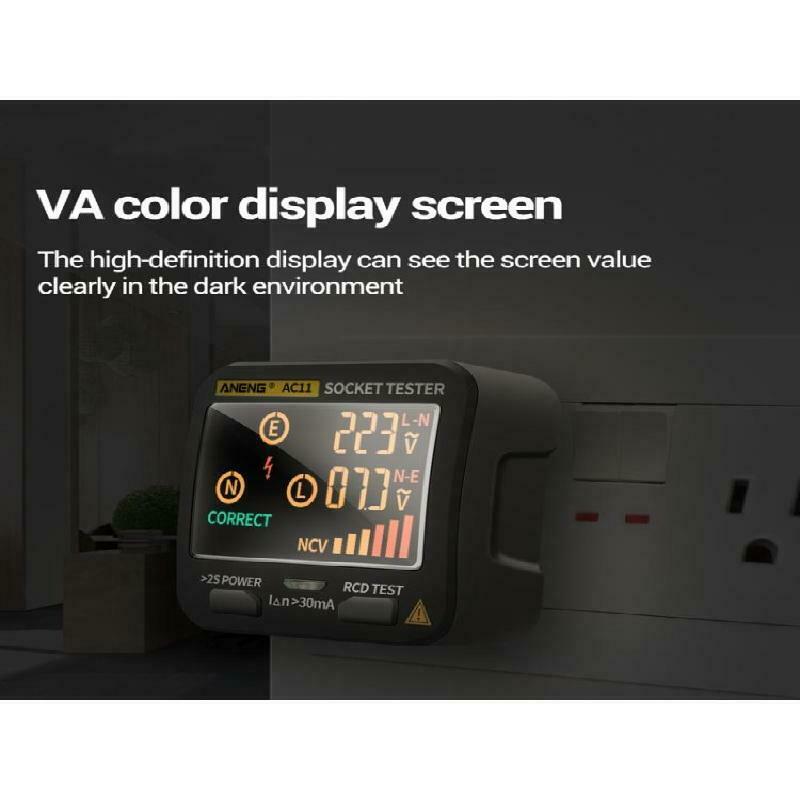 EU Plug AC11 Socket Checker Zero Live Line Phase Finder NCV Leakage Detector