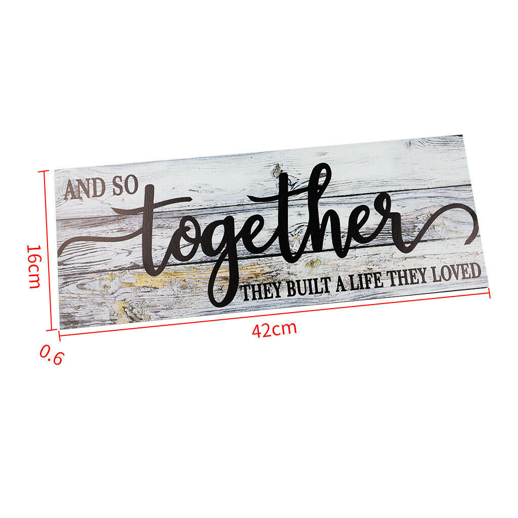 Wooden Wall Sign Bedroom Cafe Hanging Decoration Farmhouse Craft W/ Hanger