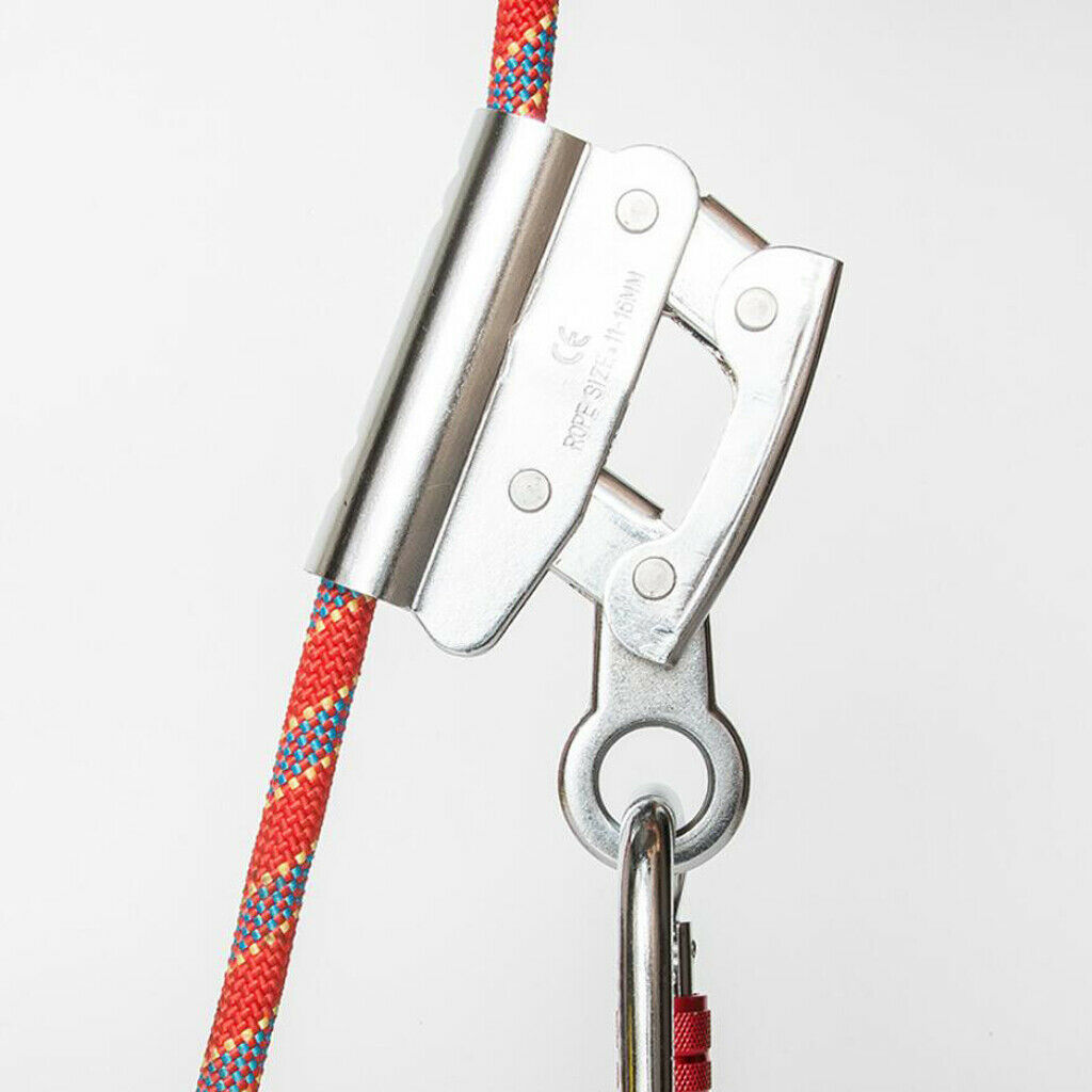 Climbing Fall Protect Carabiner Rope Grab Ascender 11-16mm Rope Rappelling
