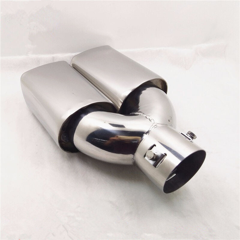 63mm2.5" Stainless Steel Inlet Tail Rear Pipe Tip Muffler Exhaust Silencer Cover