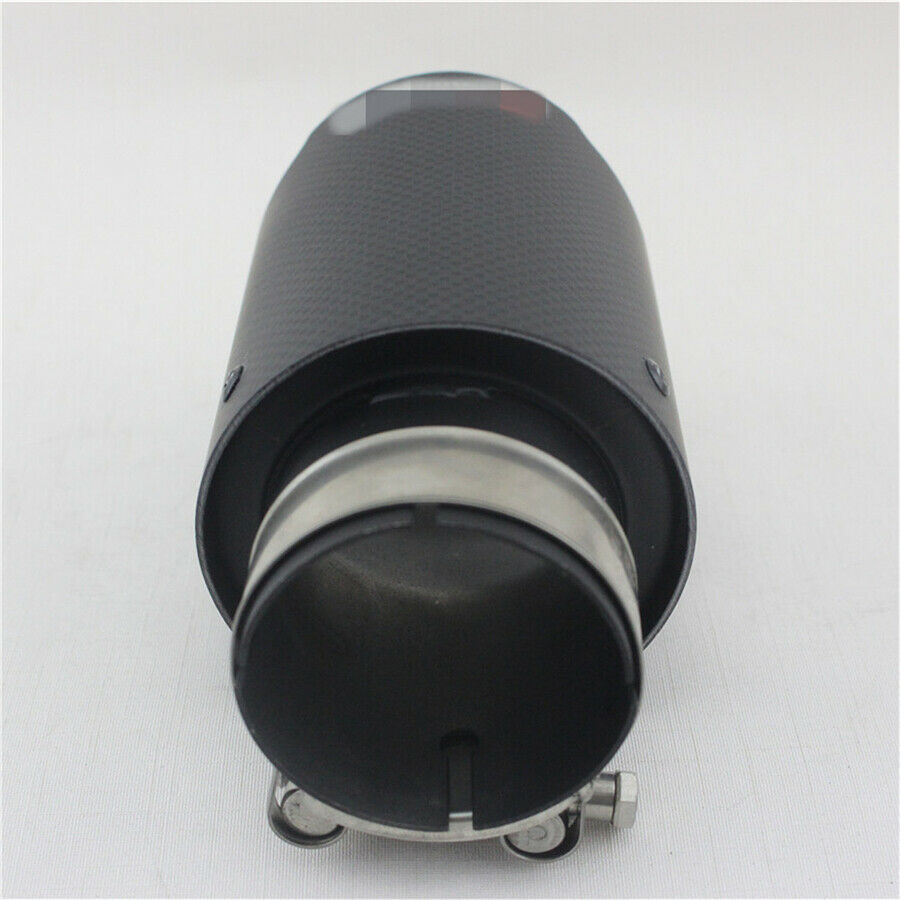 63mm Car Universal End Pipes Carbon Fiber Mattle Black Exhaust Tip Brand New
