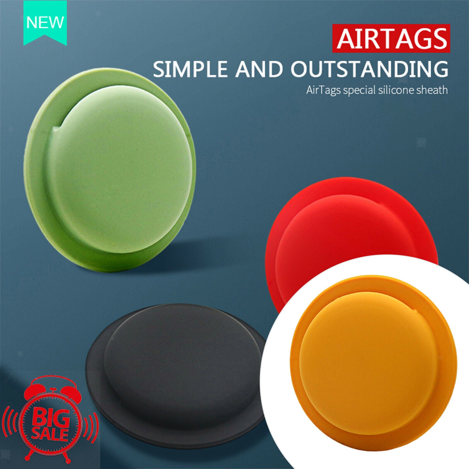 Lightweight Anti-Scratch Silicone Case Protective Sleeve For AirTag Orange