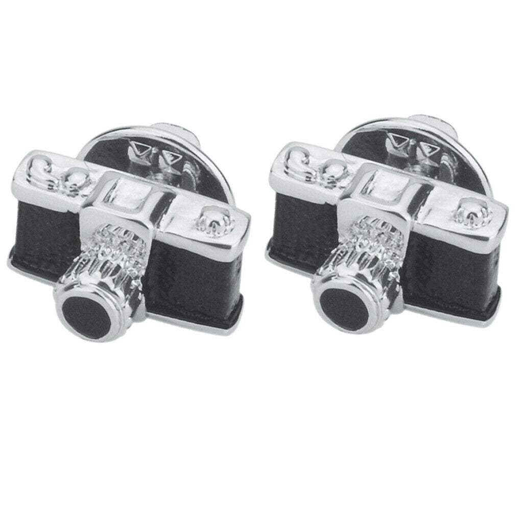 2pcs Retro Style Camera Brooch Jewelry Men Women Suit Corsage Pin Collar Pin