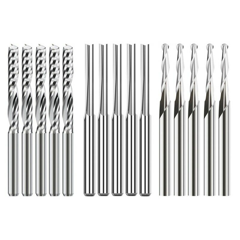 End Mill Engraving Bits Set 15Pcs CNC Router Bits for Woodworking Acrylic CuttU8