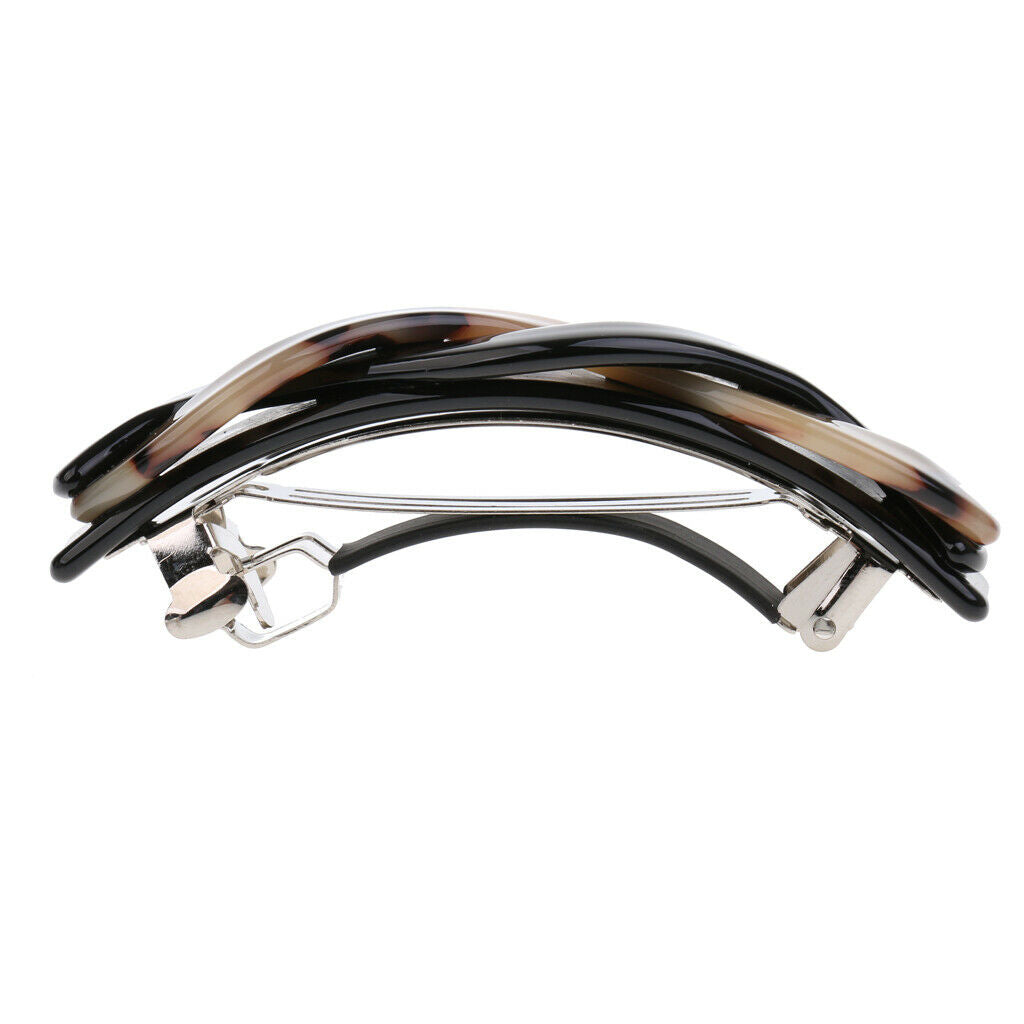 2Pcs Cellulose Acetate Hair Barrette Twist Spring Clamp Women Lady Hairwear