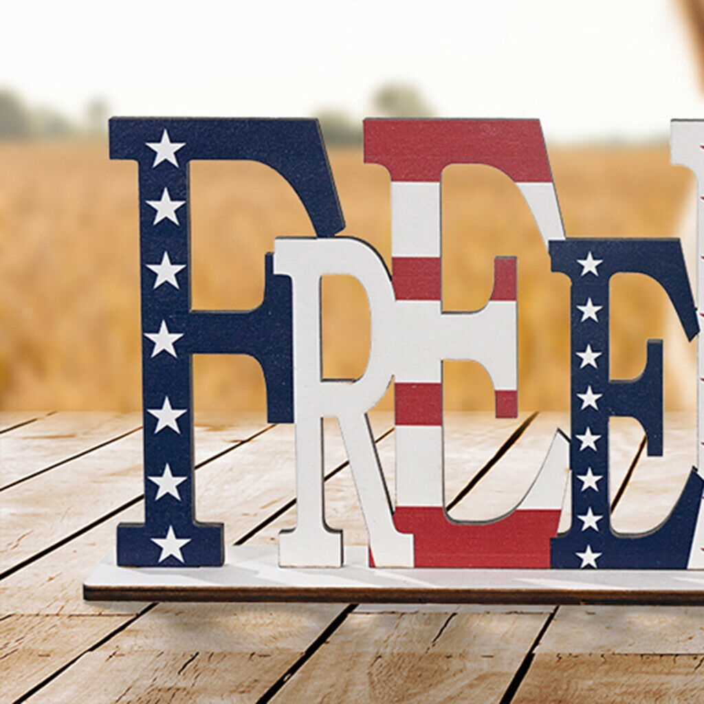 Set of 2 Wood Decorative Plaque Letter Sign Party Table Decorations Crafts