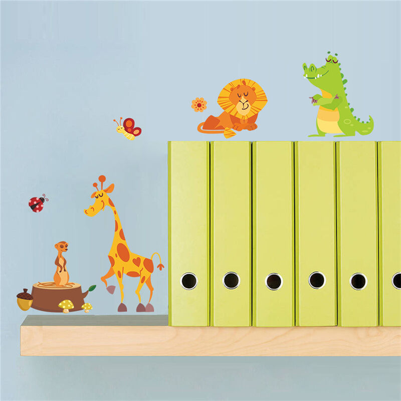 Animals Wall Stickers for Kids Nursery Rooms Monkey Elephant Horse Wall  .l8