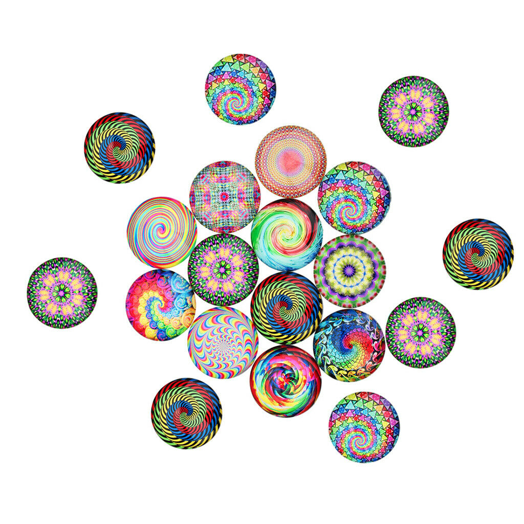 20pcs Flower Pattern Glass Flatback Cabochons Scrapbooking Diy Cell Phone Case