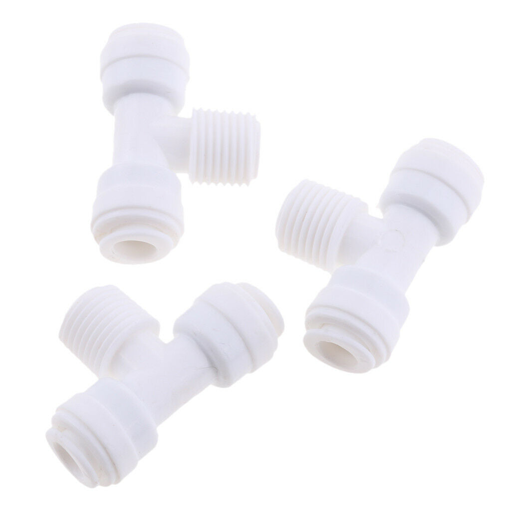 3Pcs Ball Valve Push Fit/ Thread for RO Water Reverse Osmosis System 1/4"