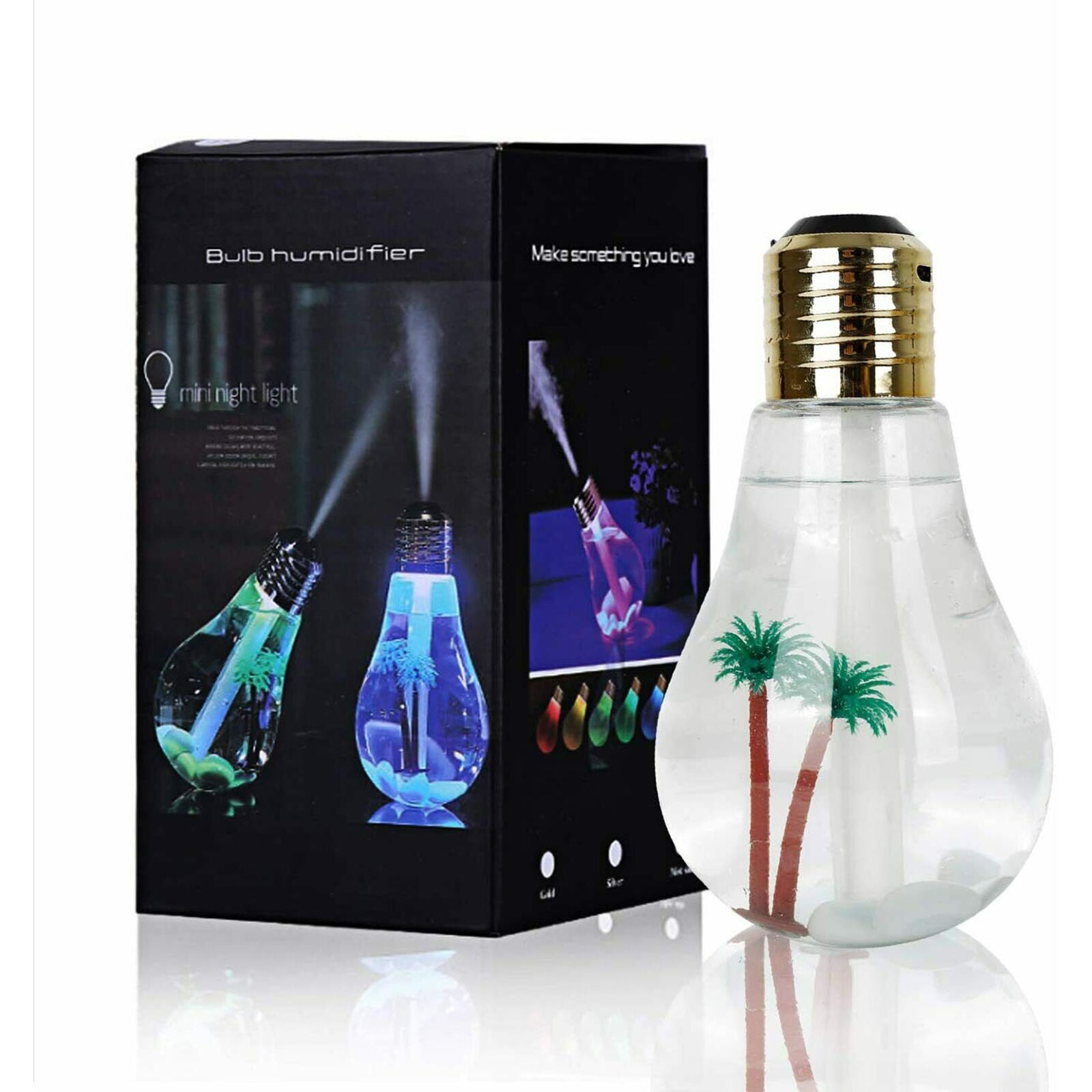 Bulb Essential Oil Diffuser Humidifier Ultrasonic LED USB Aroma Air Purifier