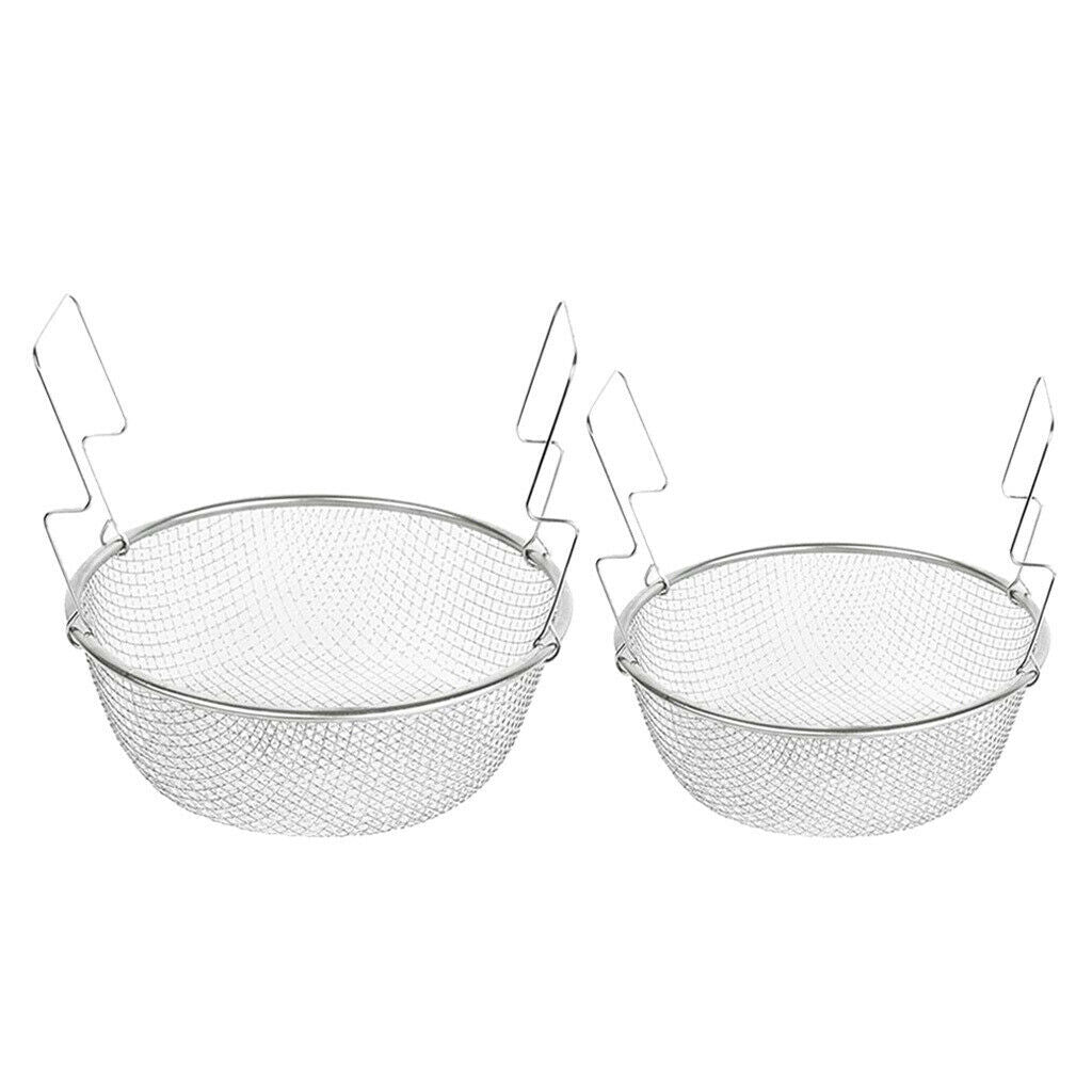 18cm & 23cm Durable Stainless Steel Kitchen Strainer Basket Kitchen Colander